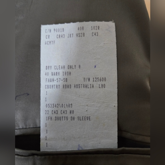 Vtg Country Road Australia Wool Blend Herringbone Tweed Blazer Jacket 40R - Picture 7 of 10